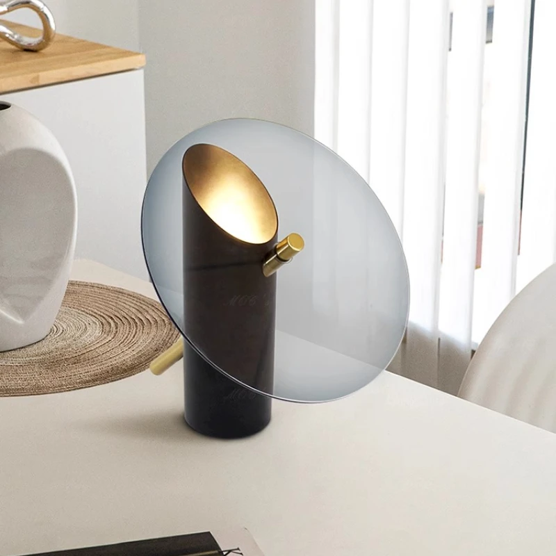 

Minimalist Glass Floor Lamps Study Office Coffee Shop Restaurant Iron Base Art Ornaments Retro Atmosphere Table Lights Fixtures