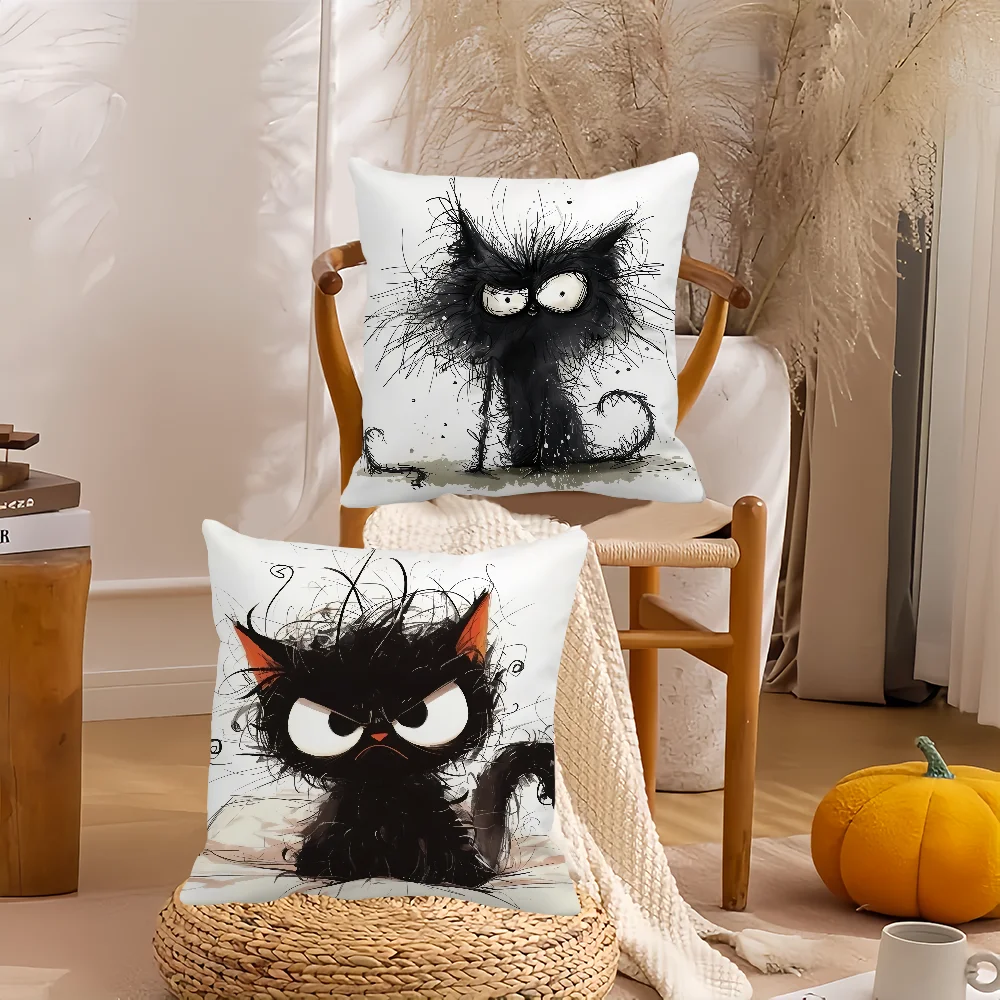 

Cartoon The cute cat Pillow Case Home Decoration Cushion Cover Suitable For Bedroom Car Office Sofa