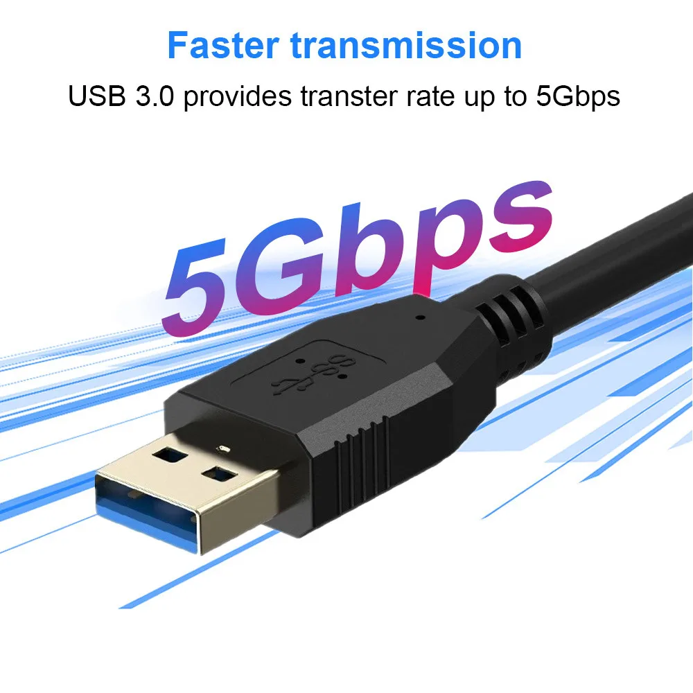 สายต่อ USB ต่อ USB ยาว0.5ม.-5ม. ประเภทตัวขยาย3.0 USB ตัวผู้ไปยังตัวผู้5Gbps สำหรับต่อสายเคเบิล USB สำหรับหม้อน้ำฮาร์ดดิสก์ทีวีกล่องทีวี