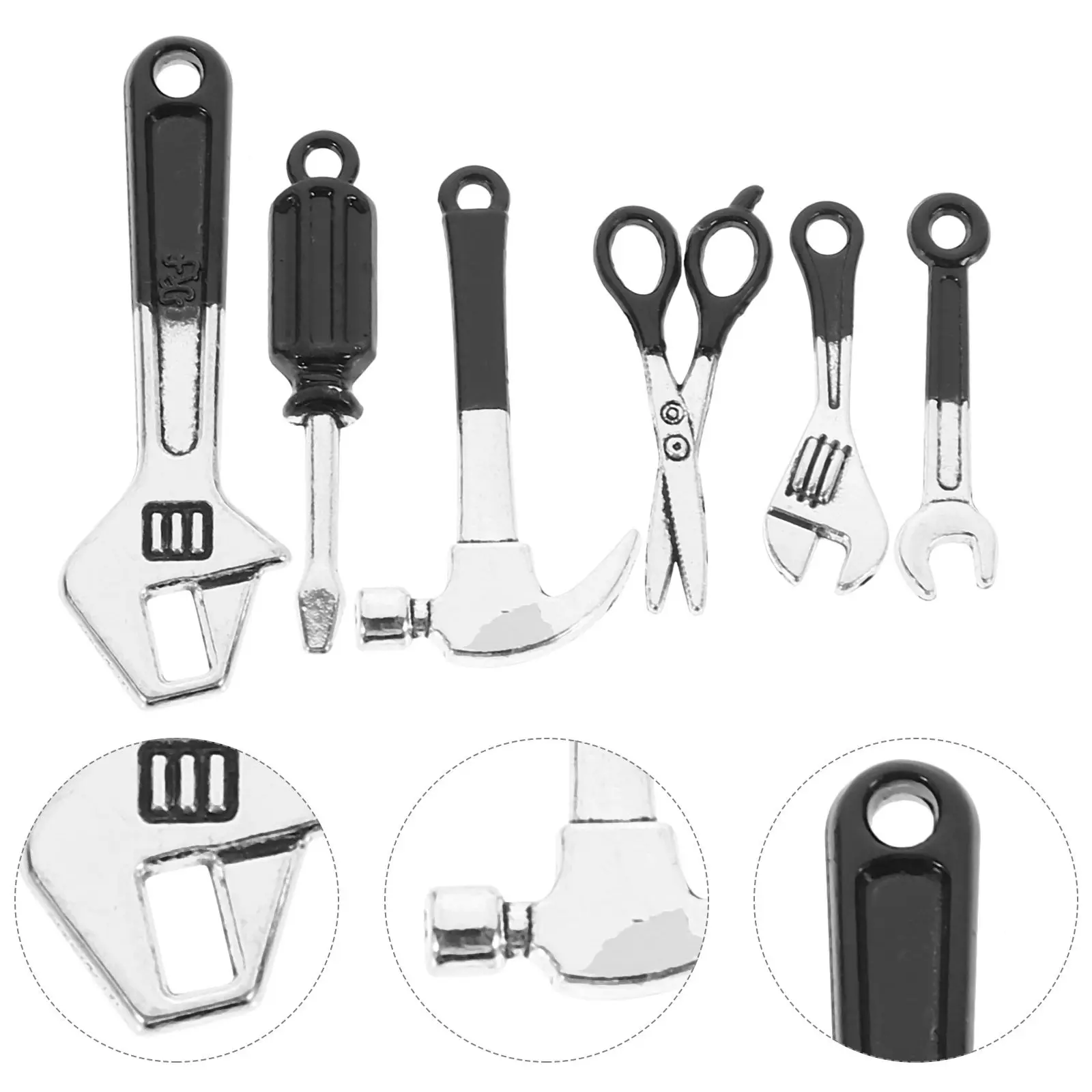 

Набор миниатюрных инструментов для декора миниатюрных домиков, строительства, фотосъемки, создания миниатюрных сцен: металлический мини-молоток, мини-ключ, миниатюрные инструменты