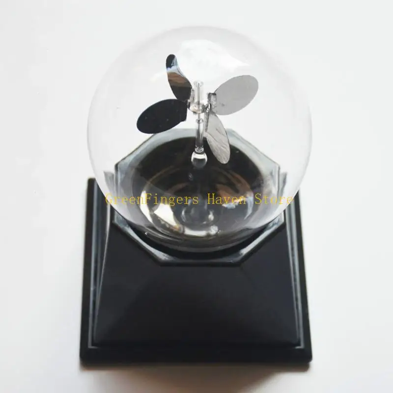 F68D Handgemachte klare Solar Power Crookes Radiometer Sonne Licht Energie Spinning Vanes Home Office Dekoration Geschenk