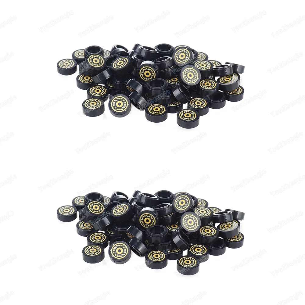 Gold Concentric circles Grill Pattern Building Block 98138 Printed 1x1 MOC figures Party Speaker Accessories set Model Gift Toys