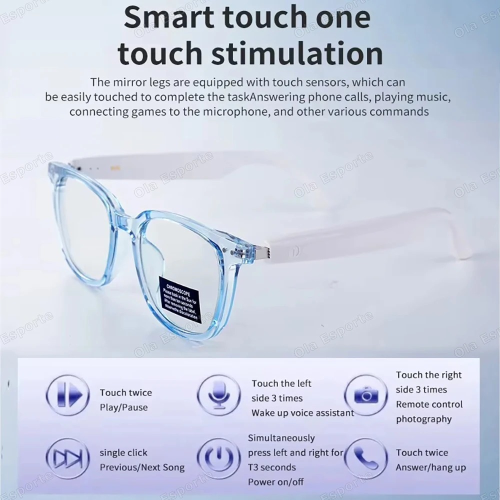 2025 AI Smart Glasses color-changing lenses Bluetooth Call Music multifunctional transparent Sunglasses anti-blue light  glasses