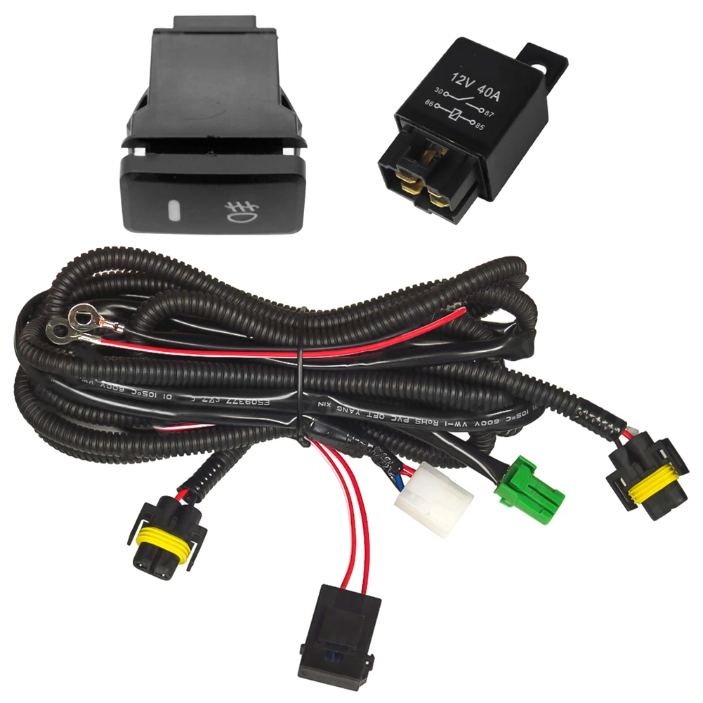 Fog Light Wiring Harness Kit For Toyota Tacoma/Tundra H10/H12 LED Fog Light Wiring Harness Kit With Relay & Switch Accessories