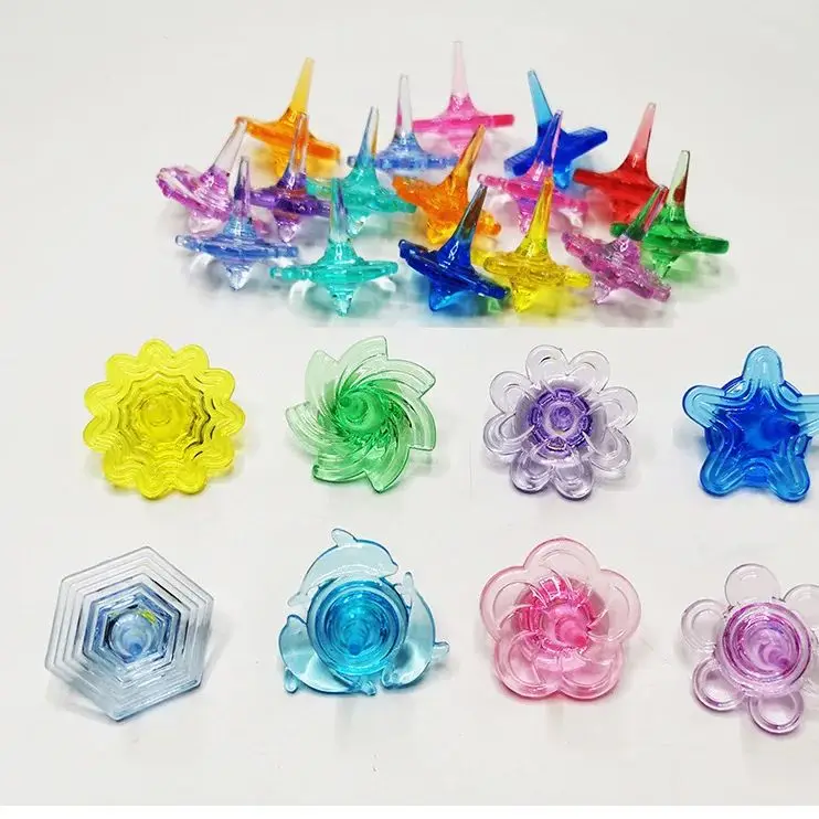 10/20pcs Color Acrylic Rotating Gyroscope Entertainment Stress Relief Fidget Mini Fingertip Gyroscope Children's Coordination
