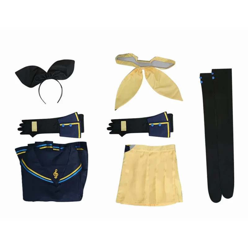 Nieuwe Rin Len Halloween Uniform Cosplay Complete Kostuums Sets Tops Shorts Accessoires Vrouwen Mannen Pak