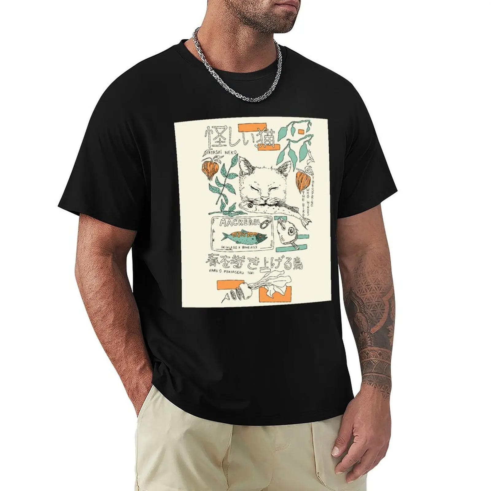 

Murakami's cat T-Shirt Funny t-shirts oversized vintage anime shirt cute clothes sweat shirts, men