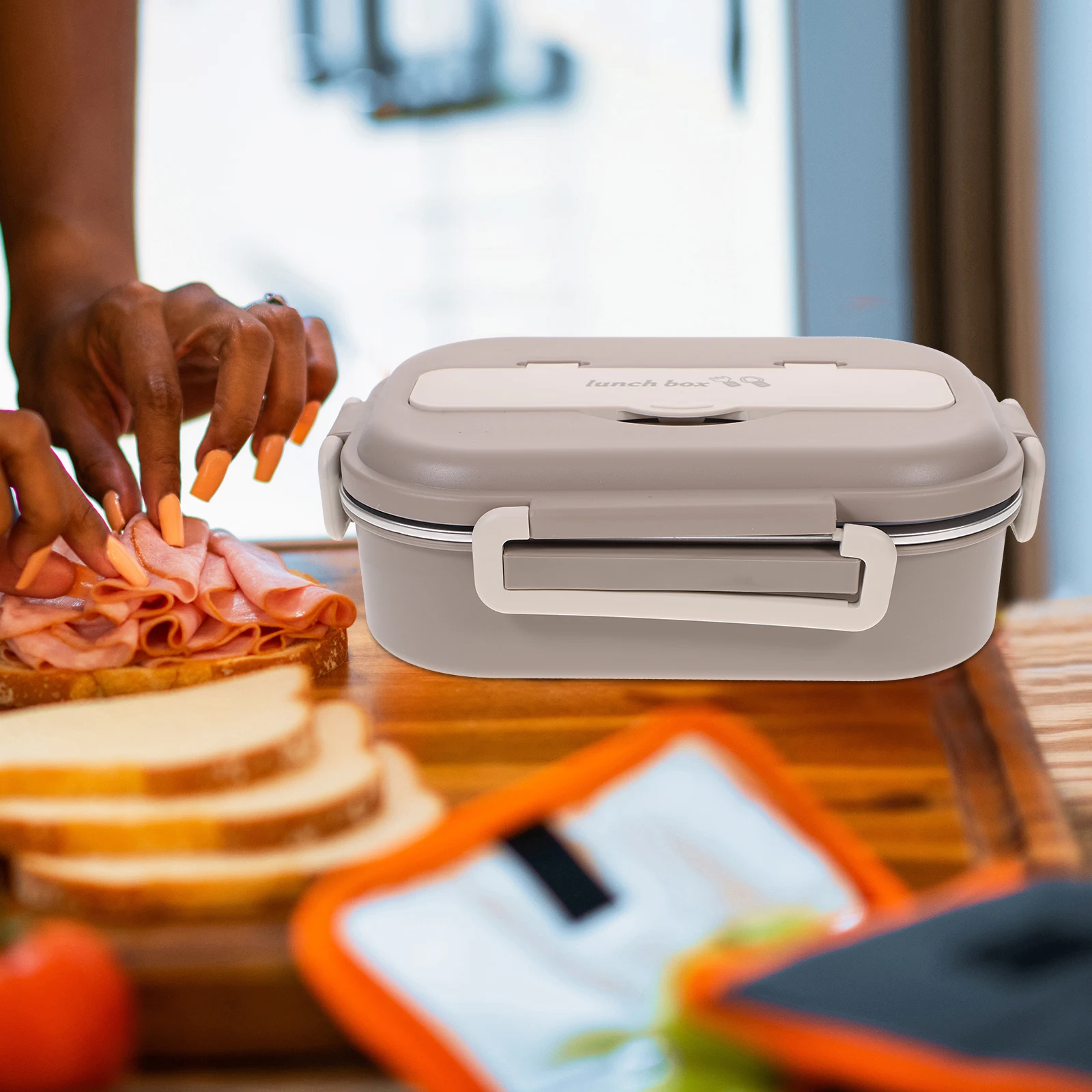 

Stainless Steel Lunch Box Thermal Food Container Reusable Bento Wear Multi-Function Food Box Resistant Leak Proof Large Capacity