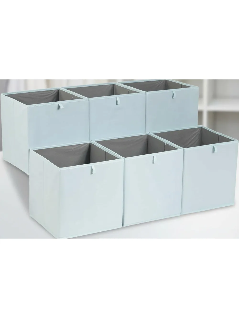 

Collapsible Storage Bins, Foldable Cube Organizers for Shelves & Closet, Jade Green Pack of 6, Space-Saving Home Organization