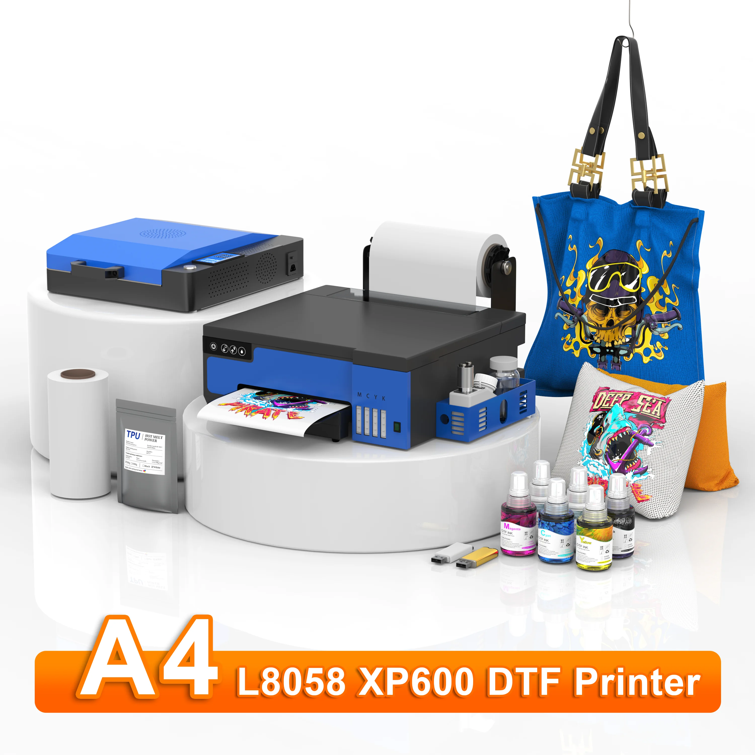 

A4 XP600 DTF Impresora Directly Transfer Film Printer L805 DTF T-shirt Printing Machine with White Ink Circulate DTF Printer A4