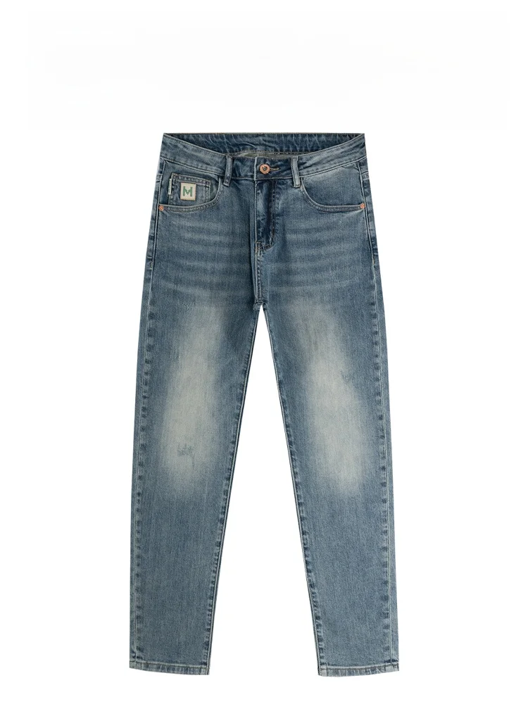 

BAIRBAOLIY Men's Straight Leg Jeans Faionable Slim Fit Casual Cotton Denim Pants All-Match Spring Summer Trendy Long Trousers