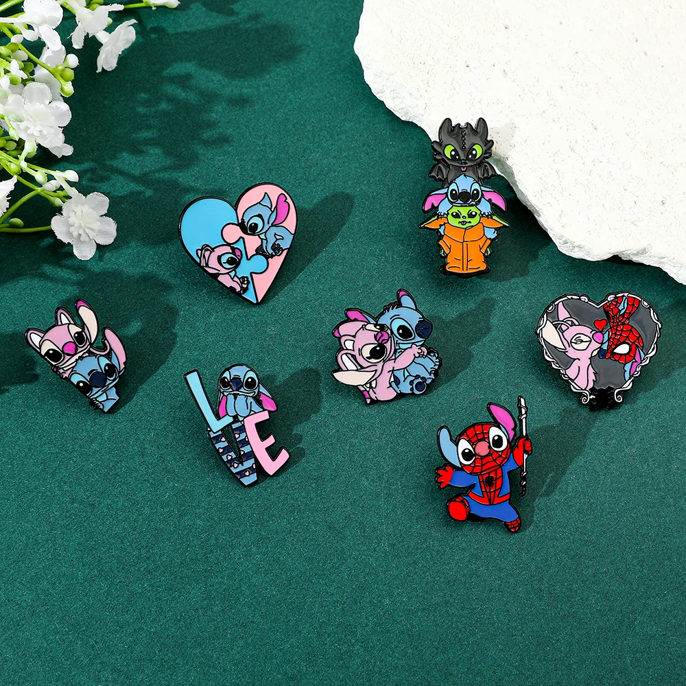 Cute Anime Stitch Enamel Pin - Kawaii Cartoon Brooch Badge for Backpacks, Jackets, Hats - Ideal Gift for Anime Lovers, Girls