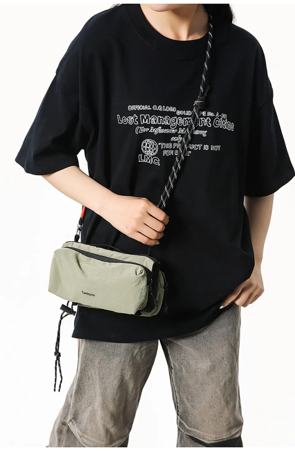 Unisex Camp Messenger Bag, große Kapazität, Umhängetasche für Männer und Frauen, robuster Nylon-Wander- und Reiserucksack – Detail 2
