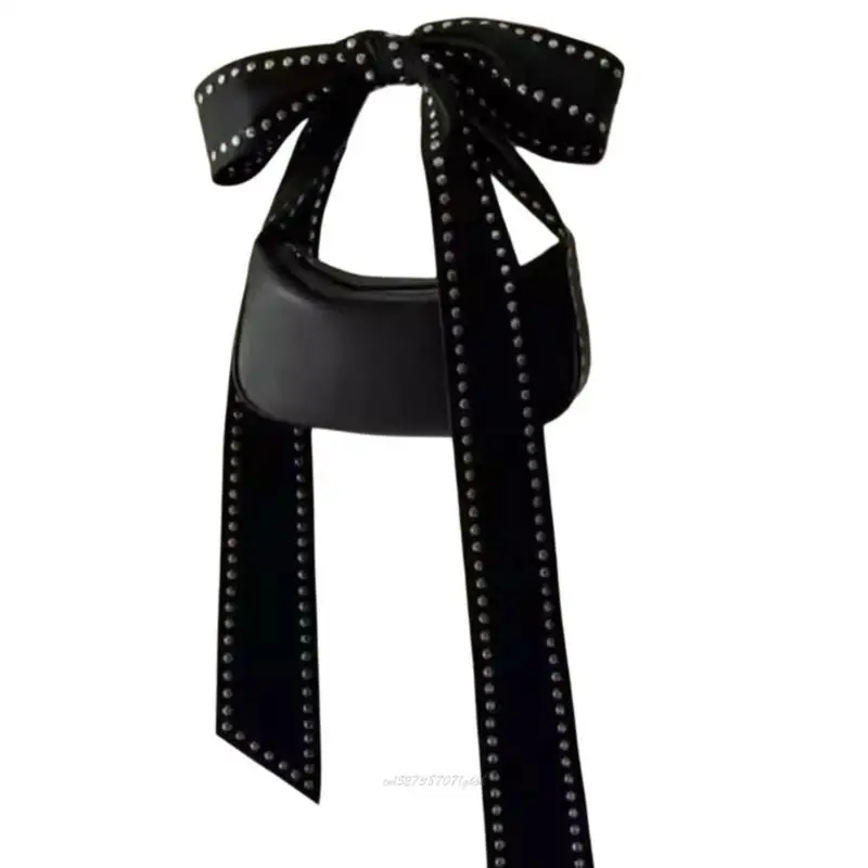 

X5XA Eye Catching Handbag With Bowknot And Detail PU Leather Armpit Purse For Fashion Enthusiasts Attending Event