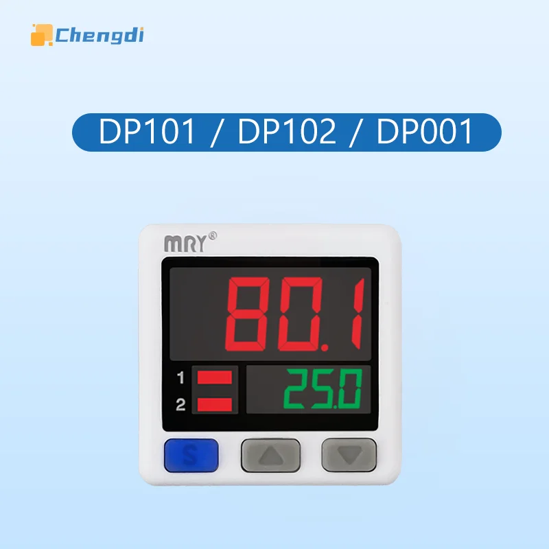 DP101 DP102 Digital Pressure Sensor 2-Way NPN PNP Output Vacuum Pressure Switch Manometer DP001 DP002 Electronic Pressure Gauge