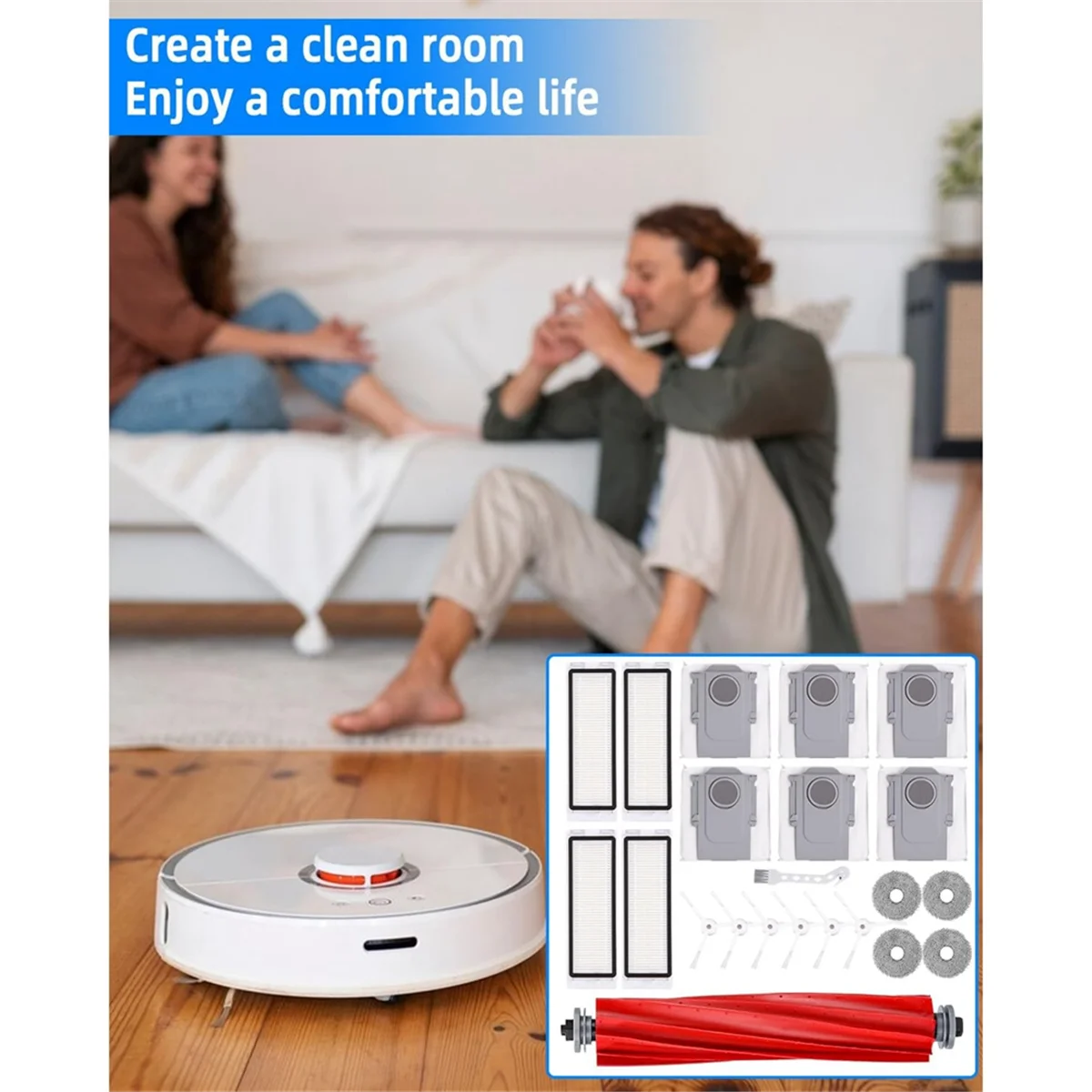 A02V-For Roborock Q Revo PRO/Q Revo S/Q Revo MaxV Robot Vacuum Parts Main Side Brush Hepa Filter Mop Cloth Dust Bags