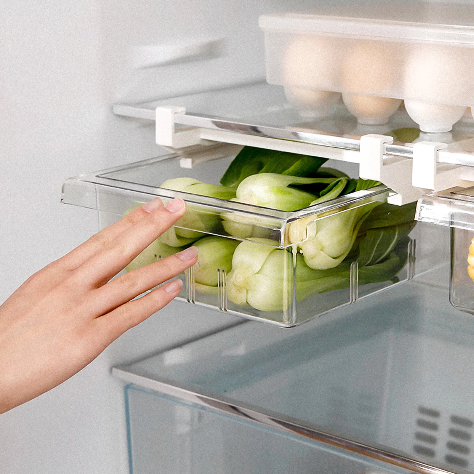 صندوق تخزين درج ثلاجة الحيوانات الأليفة الشفاف، منظم ثلاجة بسعة كبيرة، حافظة الخضروات، مكواة ABS صديقة للبيئة