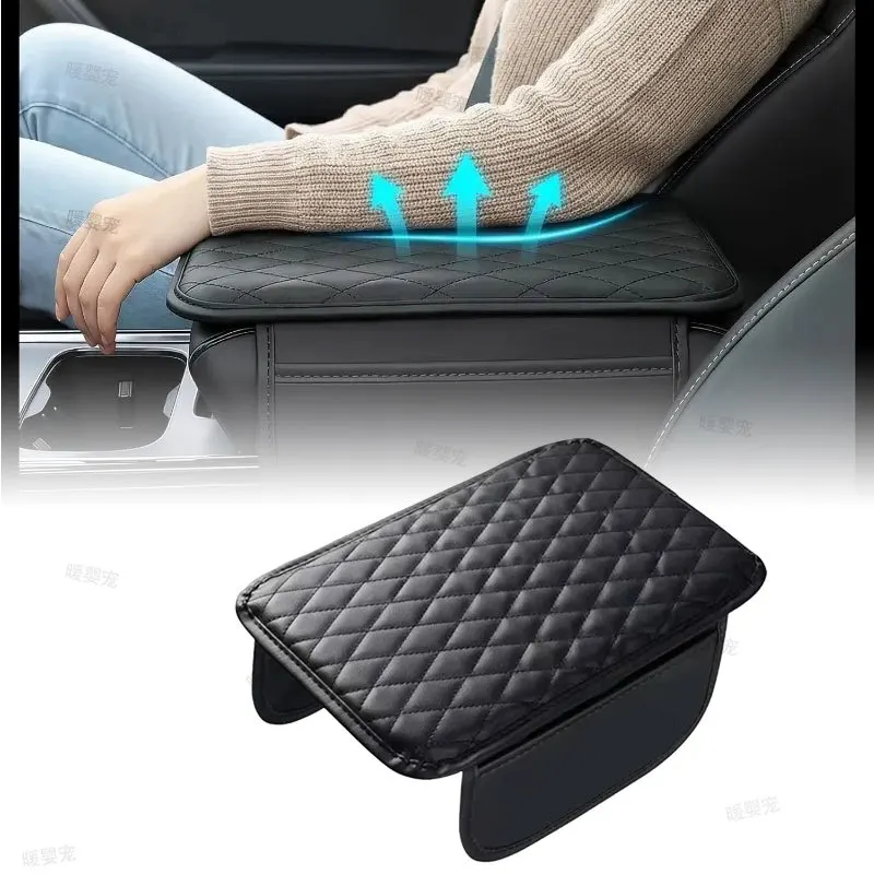 Center Console Protector Cover Car Armrest Box Pad Tissue Box Armrest Pad with Side Storage Pocket Paper Rack Armrest Car Box