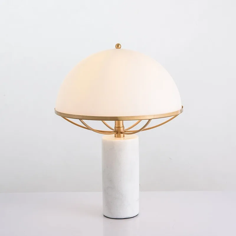 Table lamp creative marble living room study light luxury villa hotel European and American bedroom table lamp