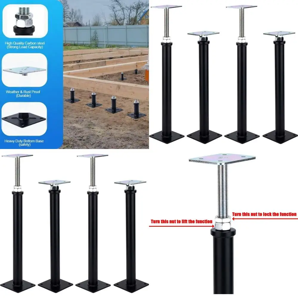 

4-Piece Adjustable Floor Jack Kit, 16.5-20.5 Range, for Vehicle Support, Leveling, and Straightening