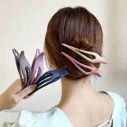 Candy Color Frosted Duckbill Clip Women Girls Hairpins Headwear Ponytail Acrylic Duckbill Clips Large Size Hair Claws Barrettes