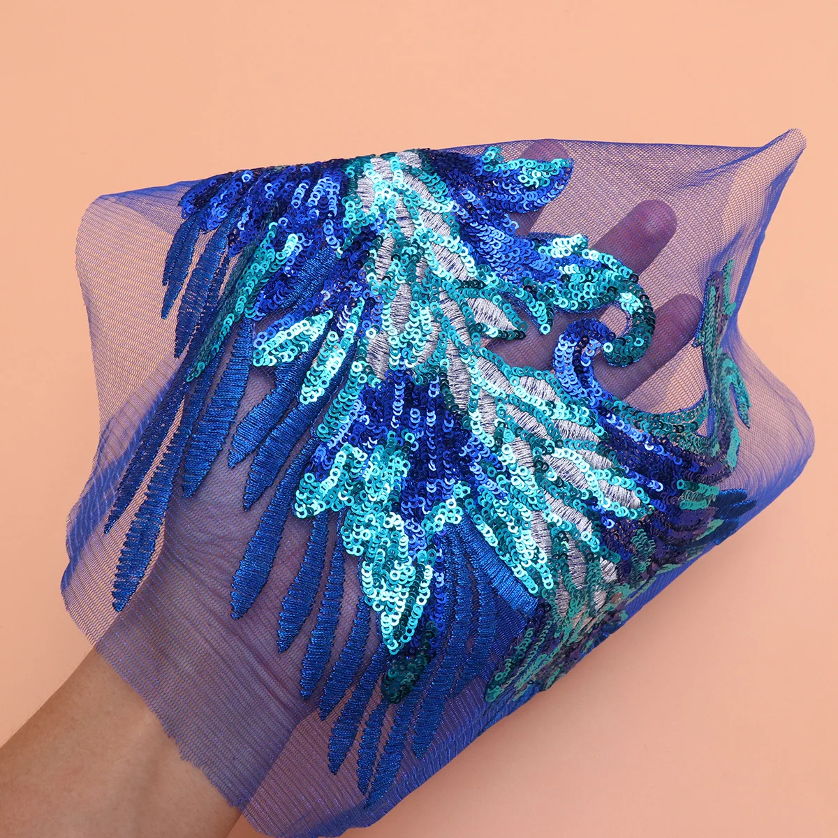 

2 pcs Bright Sequin Embroidery Patches Design Soft Fabric For Diy Clothing Craft Retro Garment Accessories