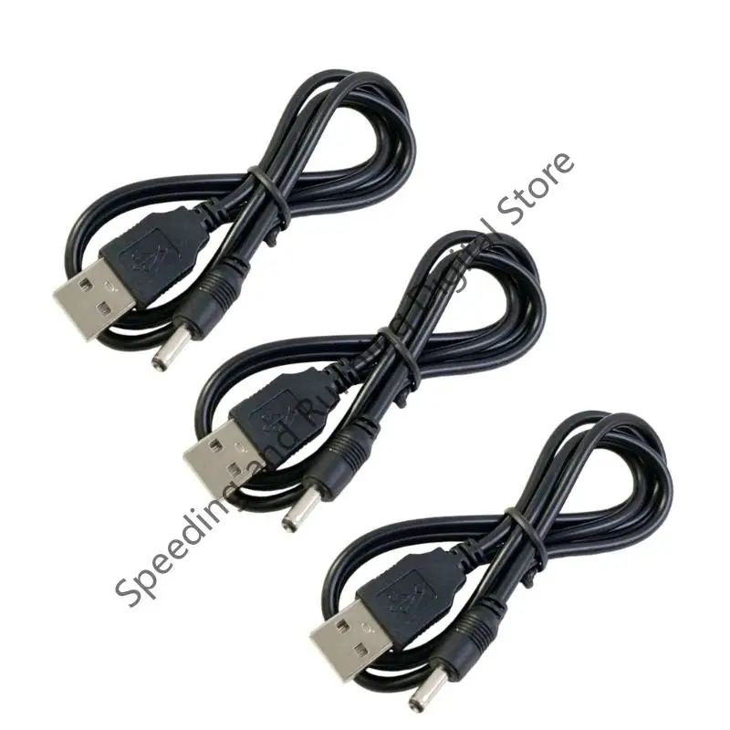 3pcs USB 2.0 A Male To 3.5x1.35mm 3.5mm Plug Barrel Jack 5V DC Power Supply Cord Adapter Charger Cable 3.5*1.35mm