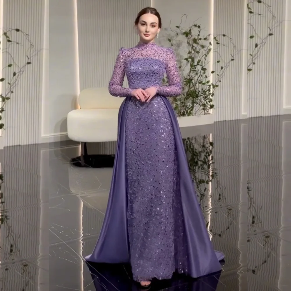 

Customized Sparkle Sequined Women's Evening Straight Long Dresses Bespoke Occasion Gorgeous Party Gown Charming