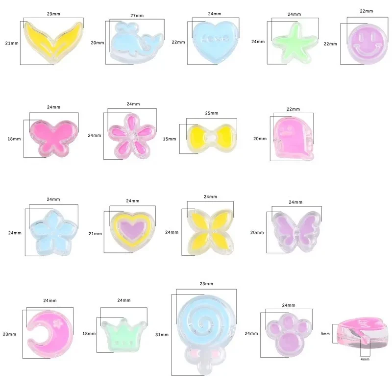 Large Hole Acrylic Beads Loose Spacer Beads For Jewelry Making Needlework Diy Handmade Bracelet Necklace Key Chain Accessories
