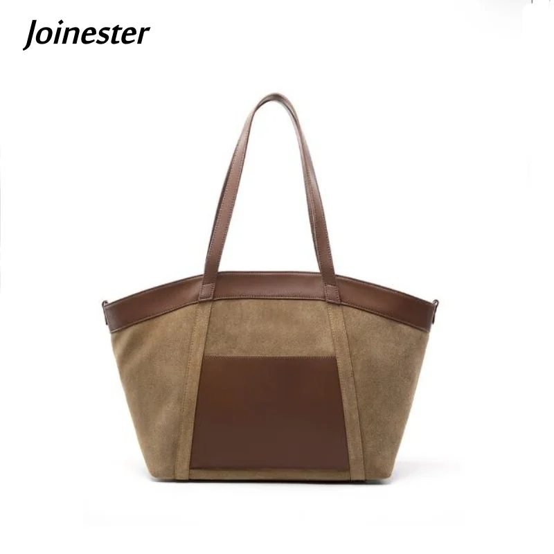 

Женская замшевая винтажная сумка большого размера в стиле пэчворк, повседневная сумка-тоут, женская модная дорожная сумка для путешествий, сумка на плечо с цветными блоками