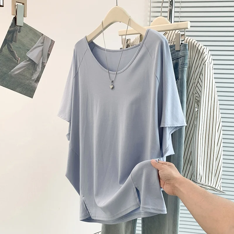 Summer New Loose Casual Short Sleeve T-Shirt Women's Fashion Design Sense Match All under 30 Years Old Slimming Top