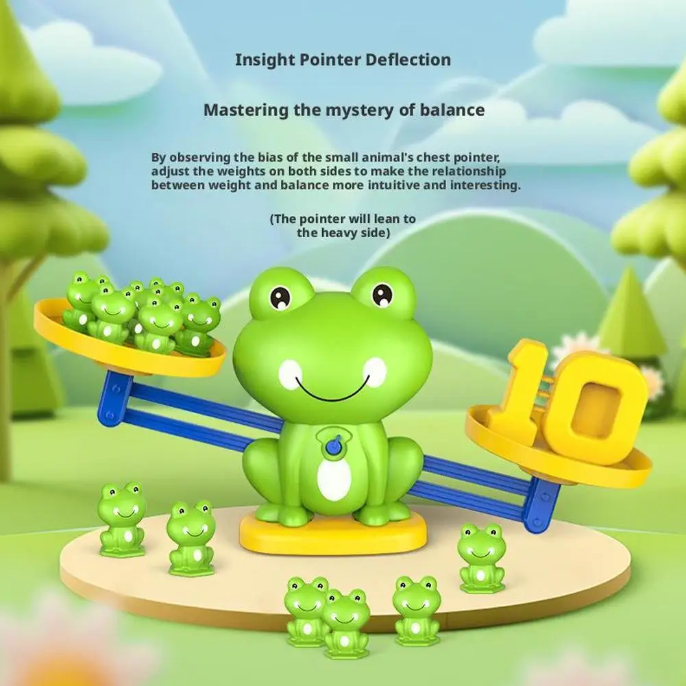 Digital Frog Balance Toy Educational Math Game  with Number Color Shape Learning Parent Child Interaction Training Logical