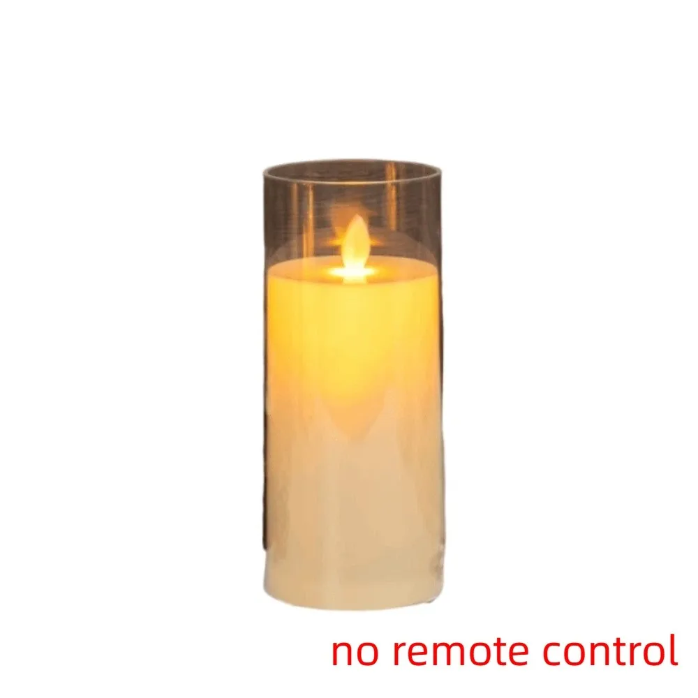 Rechargeable LED Flameless Candles with Remote Control Timer Fake Candle Lights Clear Candle Shell Soft Light