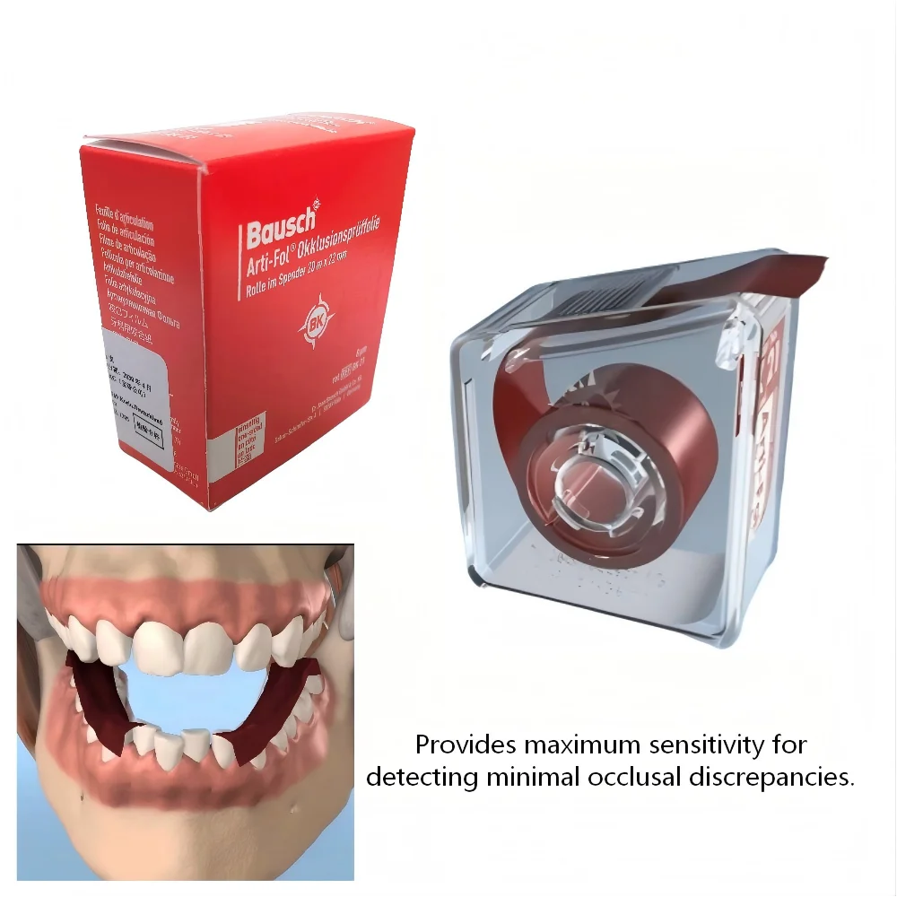 

Bausch Dental Articulating Paper for Crown Bridge Adjustment Ultra Thin 20m Roll Occlusion Contact Bite Indicator 8μm