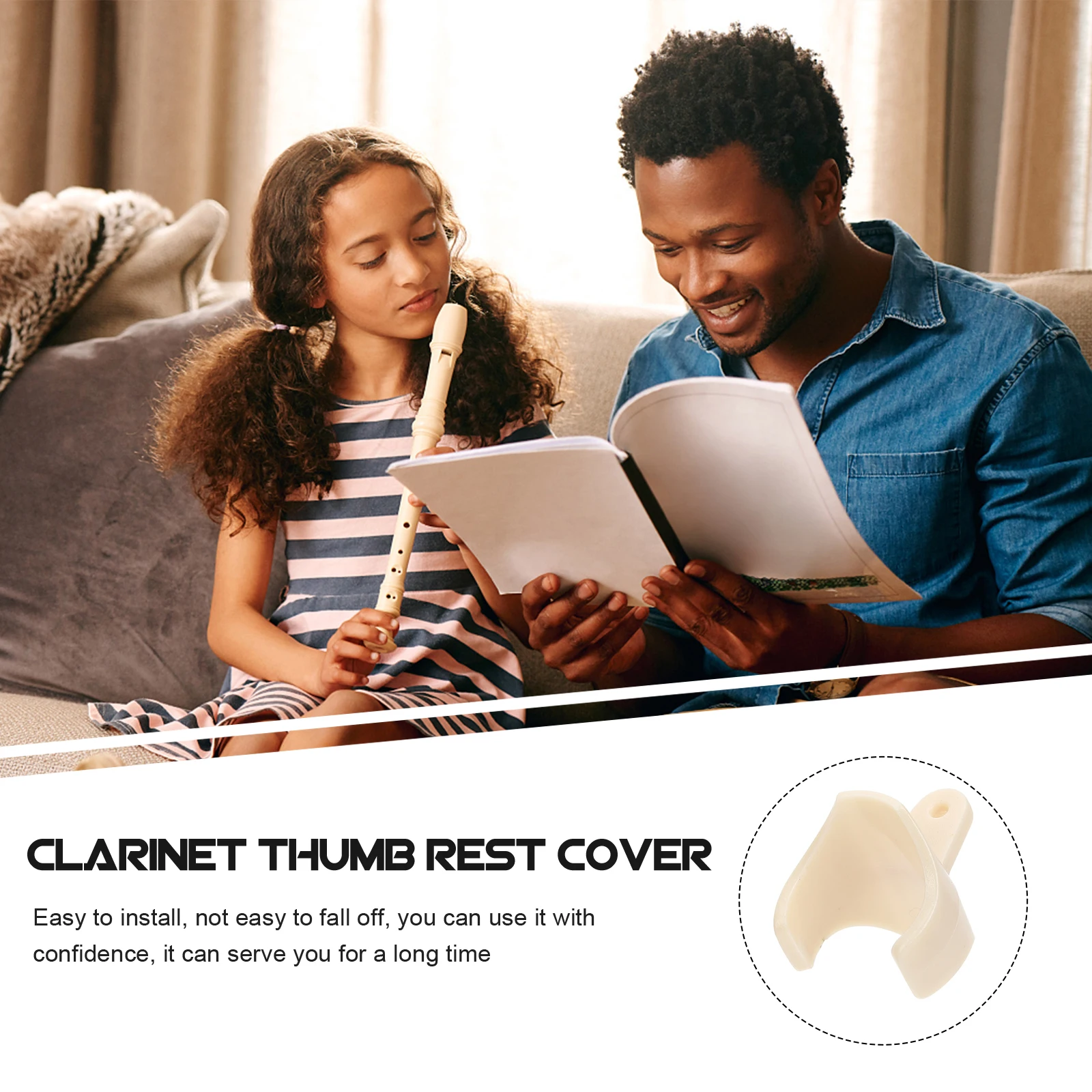 

5pcs Recorder Thumb Rest Cover ABS Comfortable Wear Resistant Easy Install Clarinet Finger Protector Accessories Musical
