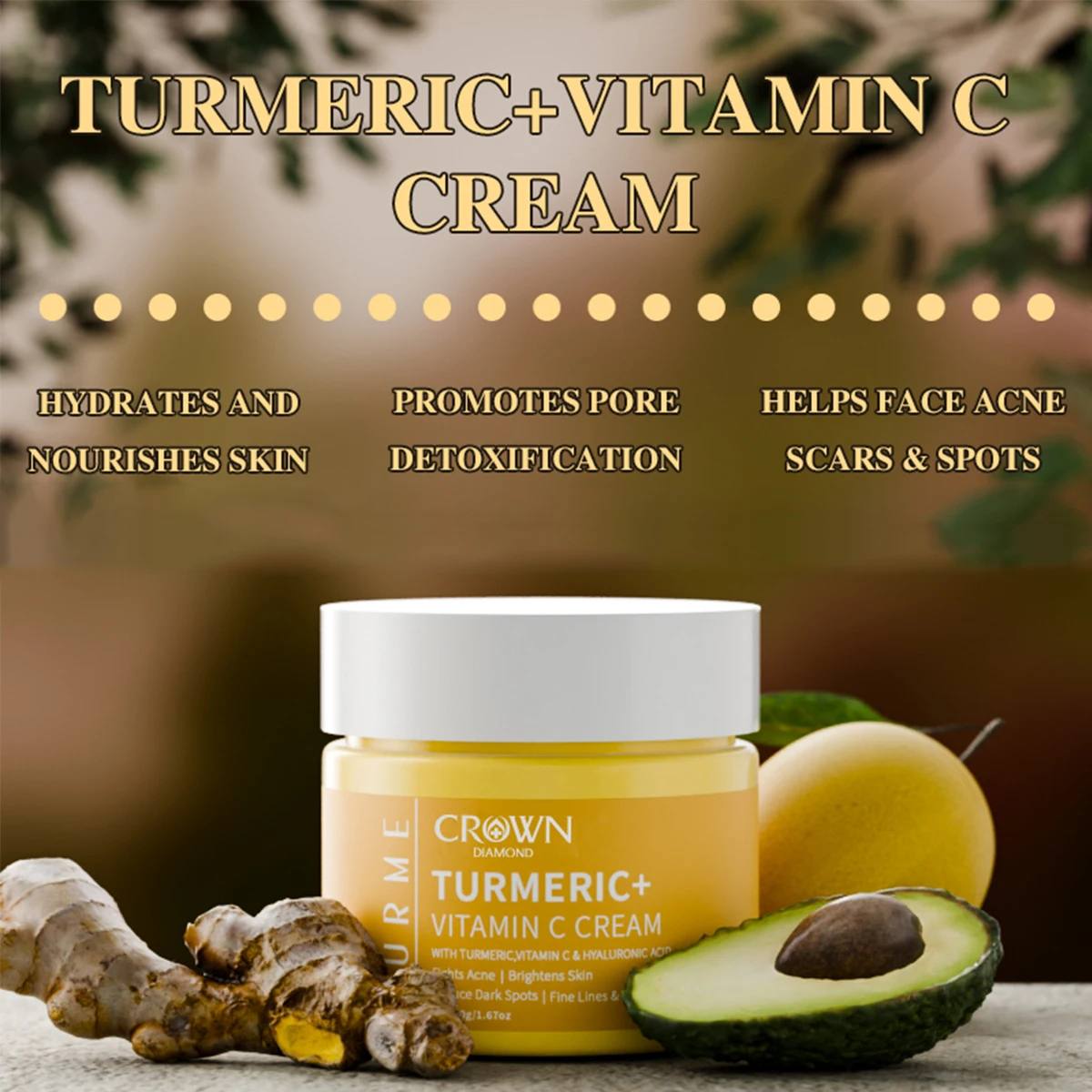 Turmeric & Vit C Cream: Erases Wrinkles, Lightens Lines, Revitalizes Tone, Deep Moisture, Optimal Facial Care for Youthful Glow