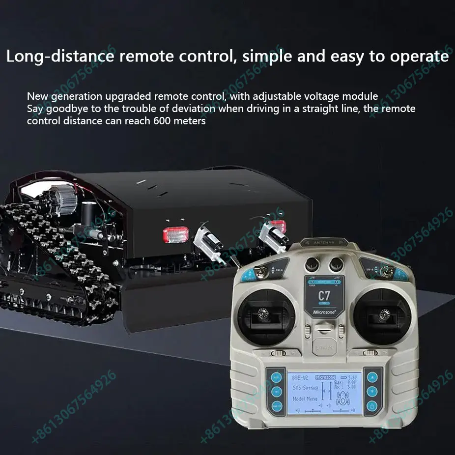 Cortacésped con control remoto para puerta a puerta, oruga de jardín, deshierbe automático, multifunción, eléctrico, de gasolina, híbrido