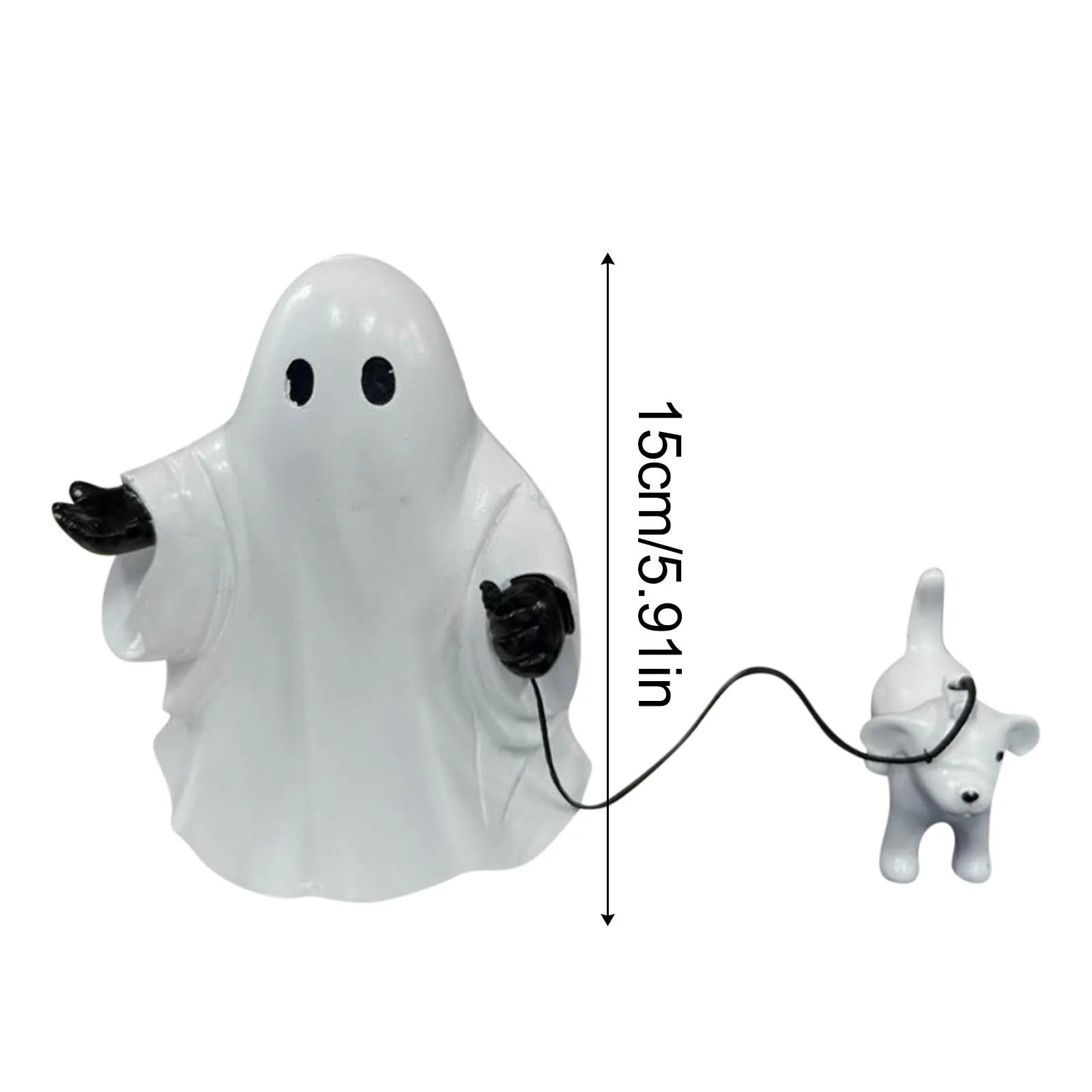 Ghosts And Puppy Candle Holder Halloween Statue Ghosts Walking Dog Statue For Shelf, Table Fun Home Decor
