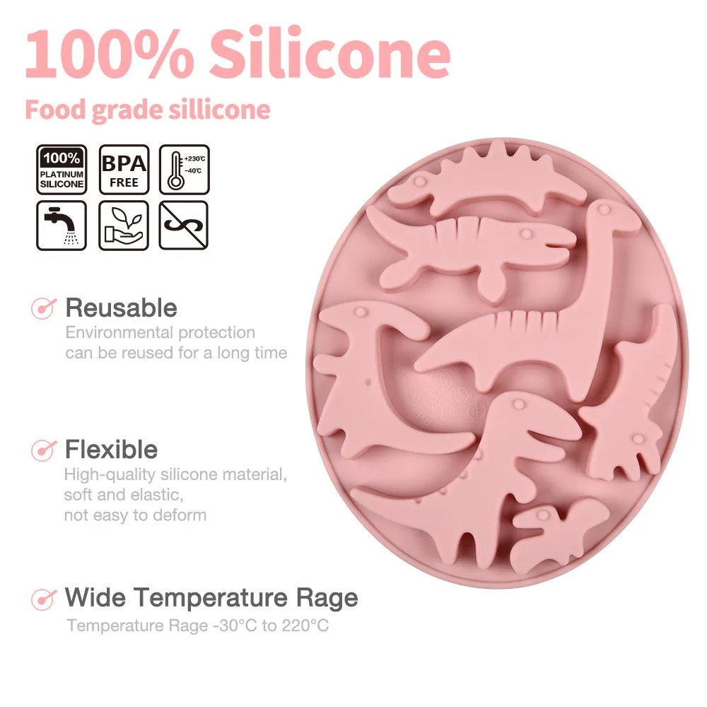 SILIKOLOVE Cartoon Jurassic dinosaur Silicone Baking Mold Gummy Candy Mold Animal Jelly Chocolates Mould Sugarcraft Tools