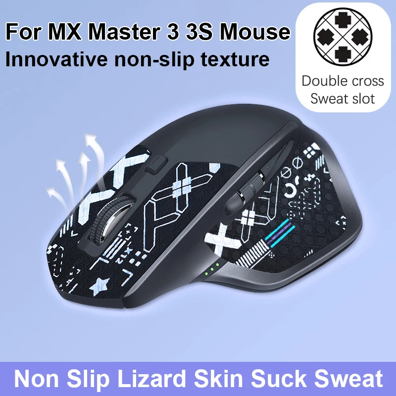 Almohadillas de cinta resistentes al sudor para ratón MX Master 3 3S, pegatinas antideslizantes laterales para ratón para juegos Logitech Master 3 3S
