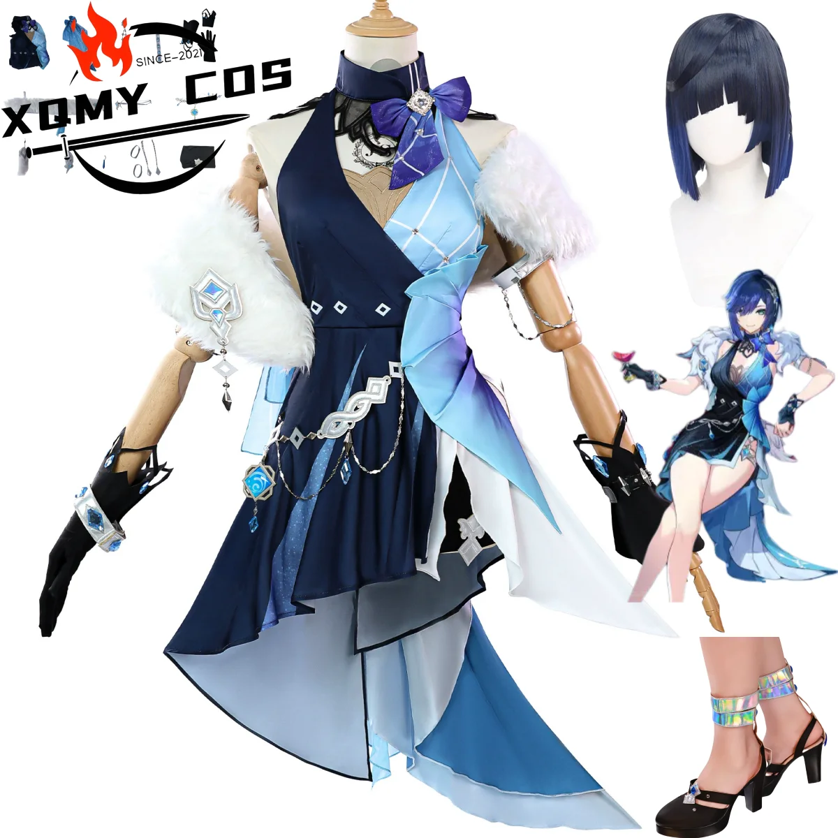 XqAnime Game Yelan Косплей Костюм Новая кожа Черный Фиолетовый; Платье Поясной Орнамент Парик Обувь Женский Сексуальный Карнавальный Костюм Хэллоуина XqAnime Game Yelan Косплей Костюм Новая кожа Черный Фиолетовый; Платье Поясной Орнамент Парик Обувь Женский Сексуальный Карнавальный Костюм Хэллоуина