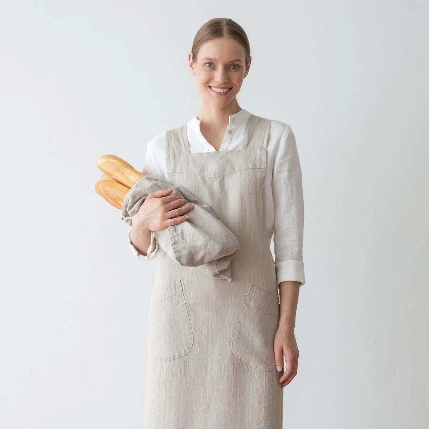 Japanese Kitchen Coffee Shop Working Apron Men Women Home Cotton Linen Pinafore Bib Garden Overall