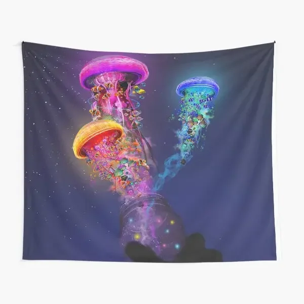 Jellyfish Tapestry Universe Colorful Sea Marine Life Tapestry Bedroom Apartment Dorm Living Room Decor To Hanging Tapestries