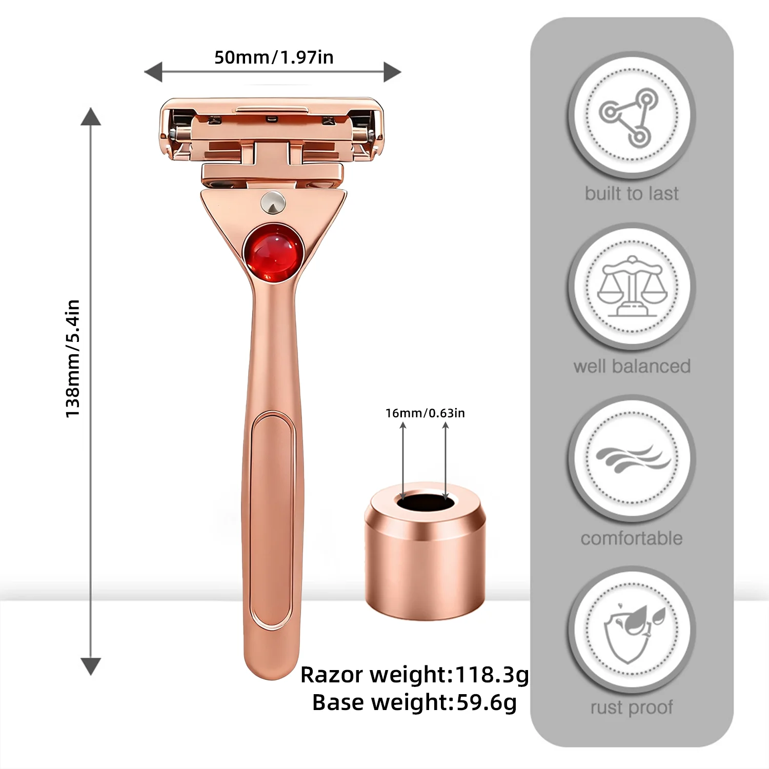 RZACLEA 4-Layer Half-Blade DE Safety Razor | Precision Shave with Magnetic Ease | Luxury Eco-Friendly Gift Set Razor