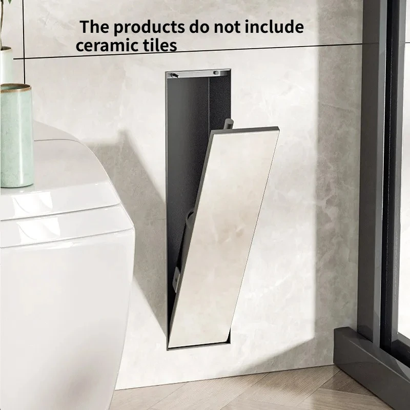 Hidden Stainless Steel Niche Toilet Recessed Toilet Brush Bathroom In-Wall Customizable Rack Customization Required