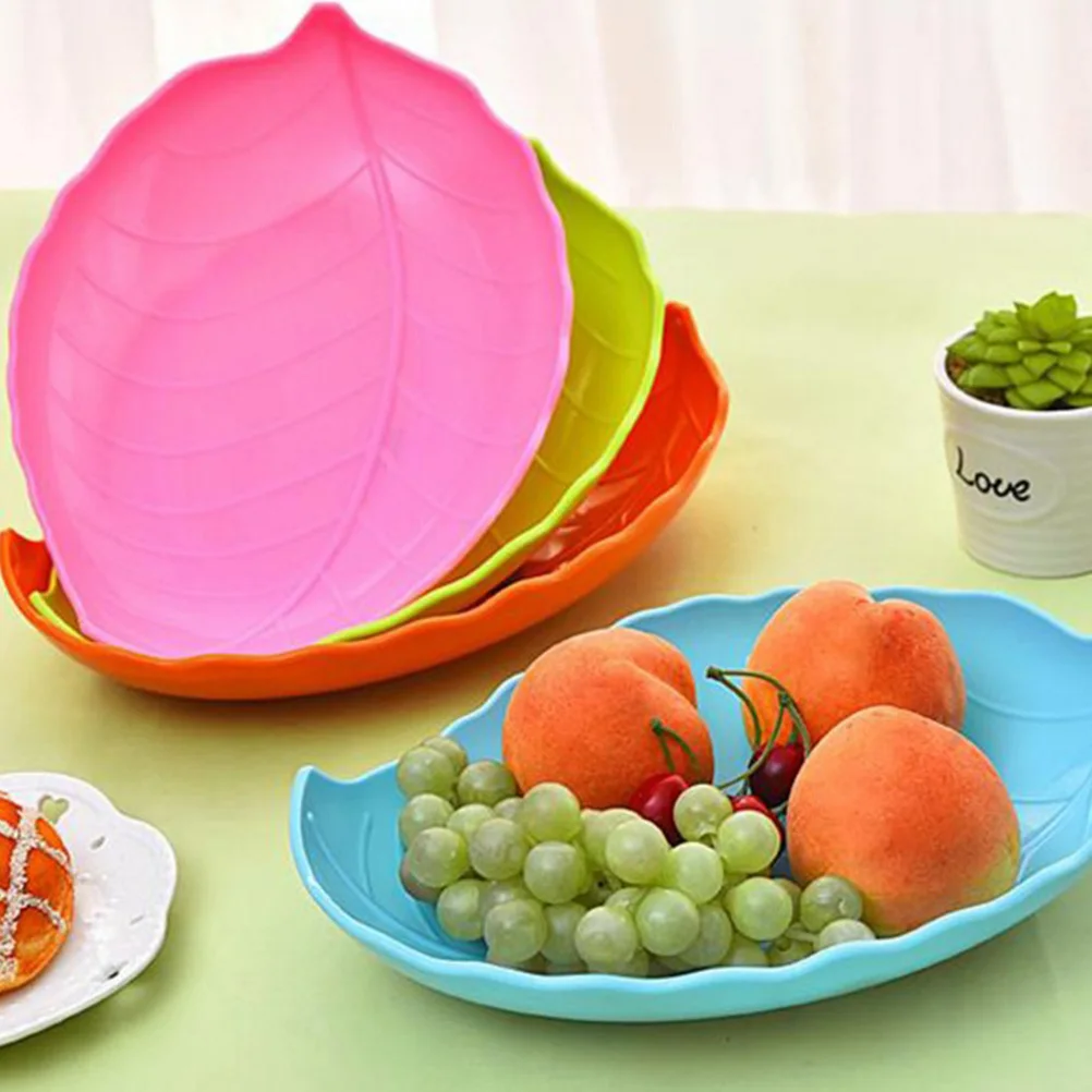 

15pcs Leaf Dish Combination Green Party Trays Tropical Decorations Snack Buffet Serving Plates Hotel Restaurant Dessert Food