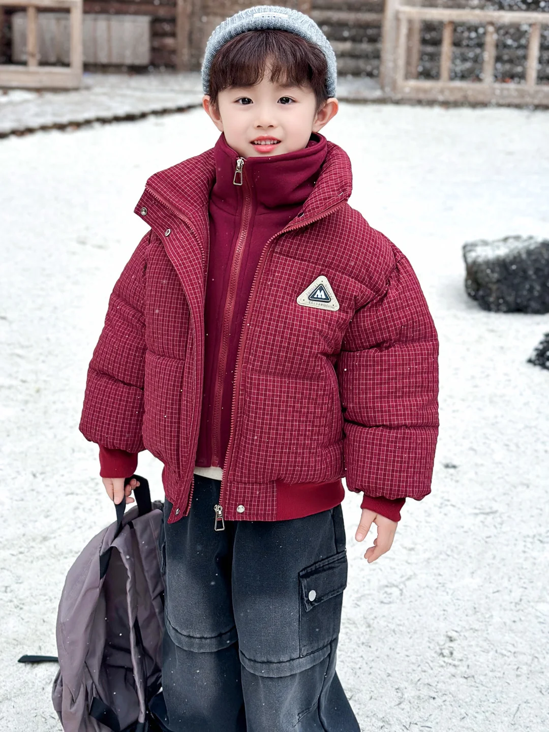 

Хлопковая куртка для мальчиков с воротником-стойкой, капюшоном, имитацией двухслойного дизайна, теплая, подростковая, модная, длинная, на молнии