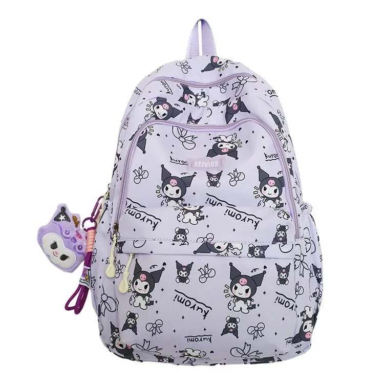 Kuromi Backpack Lightweight Kuromi Cinnamoroll Cute Daypack Cartoon Laptop Schoolbag Girl Casual Travel Commute Knapsack