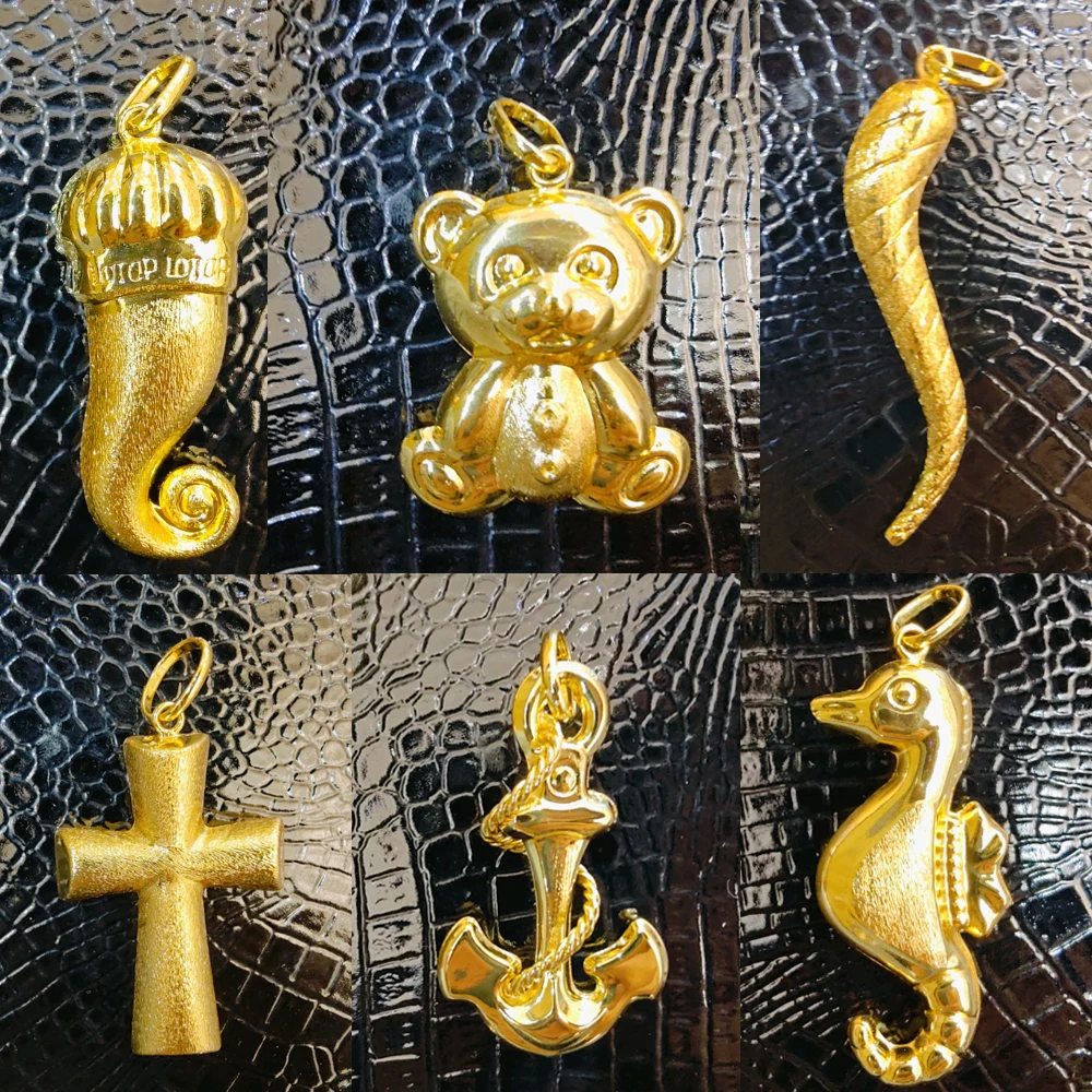 Hip Hop Persönlichkeit Anhänger Gold Farbe Krokodil Meerjungfrau Glück Tasche Form Anhänger für Frauen Männer Trend Kupfer Schmuck Zubehör – Detail 3