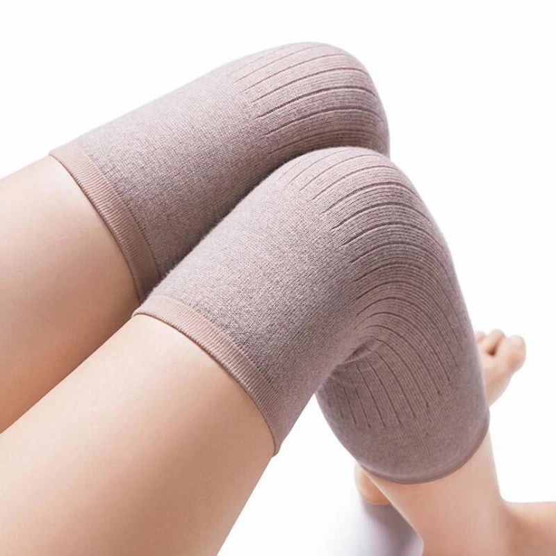 Manga hasta la rodilla para mujer, tejido elástico ultrafino de Cachemira, mantiene el calor, color negro Camel, Otoño e Invierno